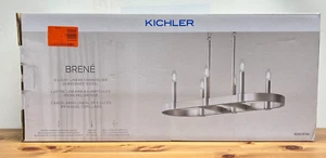 Brene 28 in. 6-Light Brushed Nickel Transitional Candle Linear Chandelier - Picture 1 of 2