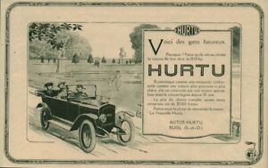 Publicité ancienne automobile Hurtu 1921  issue de magazine