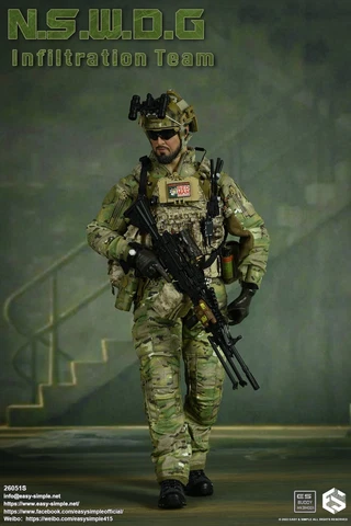 1/6 E&S 26051S N.S.W.D.G Infiltration Seal Team Sonny Quinn AJ Buckley Multicam Cover