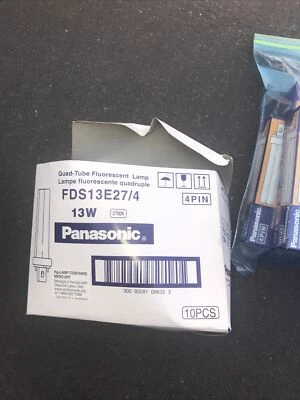 7 QUAD TUBE REPLACEMENT BULBS PANASONIC FDS13E27 13W 4 PIN 2700K - Image 1 of 4