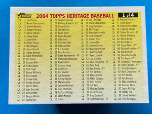 2004 Topps Heritage Checklist 1