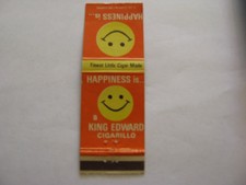 KING EDWARD CIGAR CIGARILLO SIMILE FACE   MATCHBOOK COVER ADVERTISING