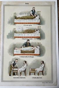 antique 1880s CZECH Steam WRAP Therapy Massage Bookplate Plate LITHO SPA - Picture 1 of 15