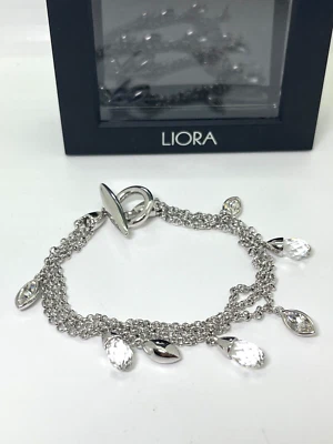 Liora Edelstahl Hänger Kristall Tropfen Armband mit Geschenkbox - Bild 1 von 4