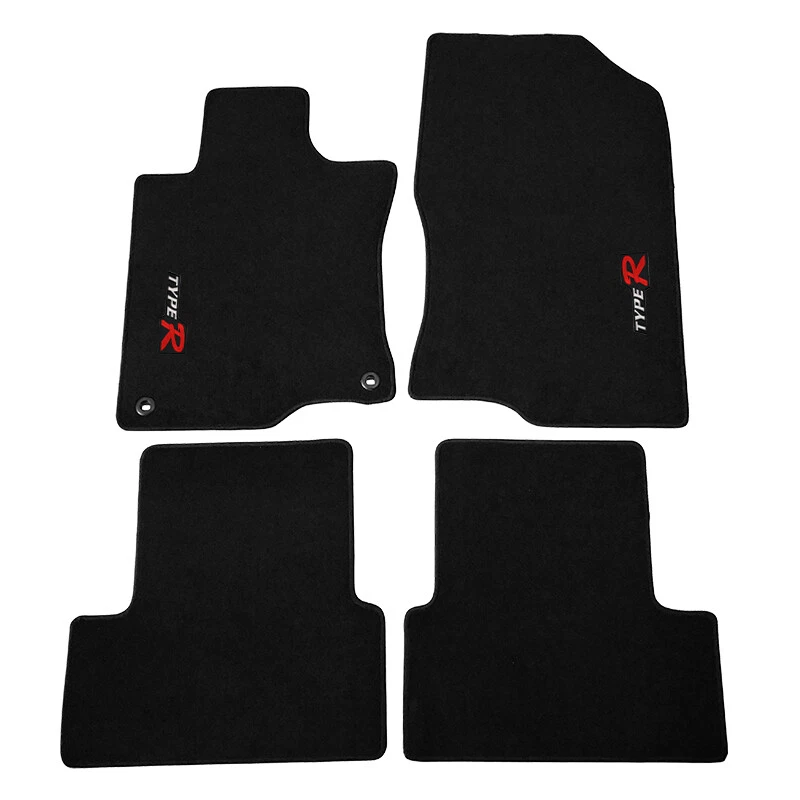 For 09-14 Acura TSX Floor Mats Carpets Front & Rear Nylon Black w/ Type R Foto 1 de 1