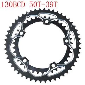 50T-39T Tooth Road Bike Crankset Chainring 130BCD Folding Bike Double Chainwheel - Picture 1 of 17