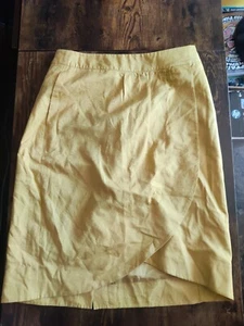 Anthropologie Edme & Esyllte Mustard Yellow Wrap Pencil Skirt Women’s Size 0 - Picture 1 of 7