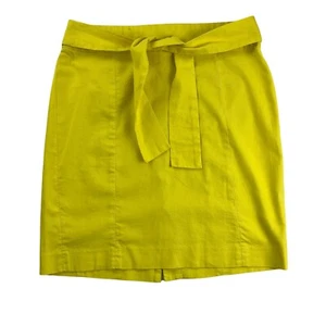 Banana Republic gelber lässiger gewebter Damenrock Größe 4 Petites Bindedetail - Bild 1 von 9