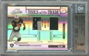 MARCUS ALLEN 2005 ABSOLUTE MEMORABILIA TOOLS OF THE TRADE MAT DOUBLE BLACK BGS 9