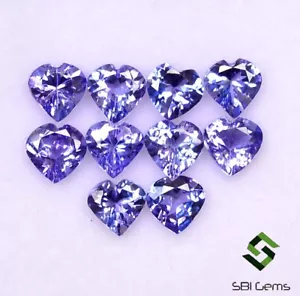 5x5 mm Natural Tanzanite Heart Shape Cut 4.12 CTS Lot 10 Pcs Calibrated Gemstone - Picture 1 of 7