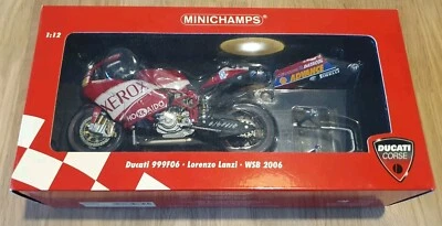 MINICHAMPS 1/12 DUCATI XEROX 999F06 LORENZO LANZI WSBK 2006  122060257 - Immagine 1 di 4