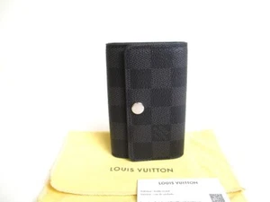 Auth LOUIS VUITTON Damier Graphite Leather Multicles 6 Key Chain #a402 - Picture 1 of 12