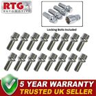 16X Bolts + 4X Locking Wheel Bolts For Audi A6 1994 On (Alloy Wheels) Silver