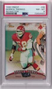 Derrick Thomas 1998 Topps Finest REFRACTOR #88 - PSA 8 - Chiefs - Imagen 1 de 2