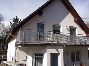 Edelstahl Balkon Geländer Alu Eloxiert Lochblech Balkon Geländer Mit Statik - Bild 1 von 3