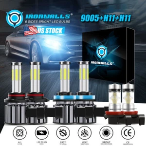 For Toyota Camry 2007-2014 6-Sides LED Headlight High Low Beam + Fog Light Bulbs - Picture 1 of 12