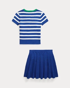 Polo Ralph Lauren Striped Cotton Sweater & Skirt Set - Picture 1 of 6