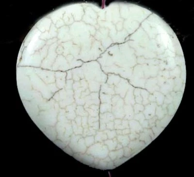 40mm White Turquoise Heart Pendant Bead - Image 1 of 3