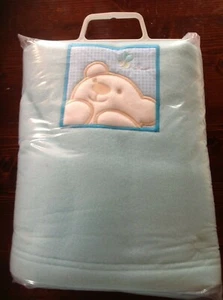 New Bear "Super Soft" Blue fleece cot bed blanket, 160 x 120cm, - Picture 1 of 1