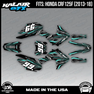 Kit de gráficos para HONDA CRF 125F (2013-2018) CRF125F Prime Series - verde azulado Foto 1 de 4