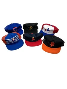 Lotto cappelli camionisti vintage sport MLB NFL anni 80 lotto di 6 giganti pirati cuccioli angeli - Foto 1 di 6
