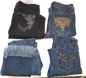 Lot of 4 Pair REBA  Denim Jeans Ladies Size 4 - Picture 1 of 23
