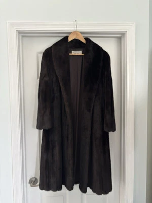 Women’s Genuine Black Mink Fur Coat J. Mendel Size M/L  - Image 1 of 4