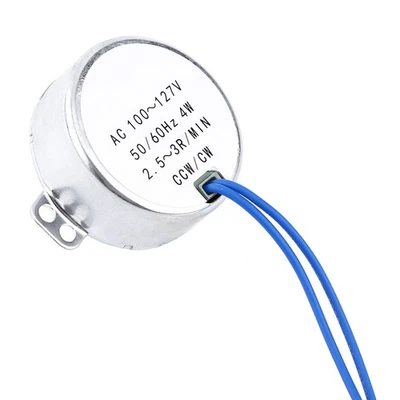 2.5-3RPM 1pc AC 100-127V 4W Synchronous Motor 50/60Hz CCW/CW Geared Motor - Image 1 of 4