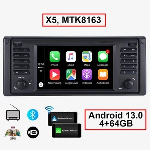for BMW 5 Series E39 Stereo CarPlay GPS Radio Sat Nav +WIFI BT Head Unit 4+64G - Picture 1 of 14