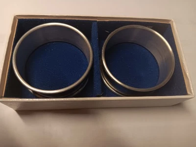 1 caja de 2 ANILLOS SERVILLETEROS TOALLA PLATA ESTERLINA 925 - en cajas, hasta 8 anillos Foto 1 de 4