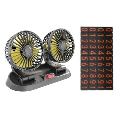 Dual Head Automotive Fan 12V Efficient Airflow Cooler for Cars and Trucks - Image 1 of 4