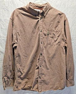 Columbia Men's Casual Button Down Shirt Size XL Checked Long Sleeve Brown - Picture 1 of 5