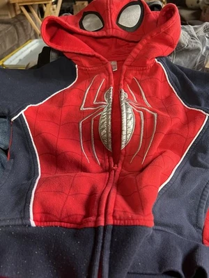 Marvel Spider-Man Niños Sudadera con Capucha 4T Rojo Azul Cremallera Disfraz Máscara Capucha Sudadera Foto 1 de 2