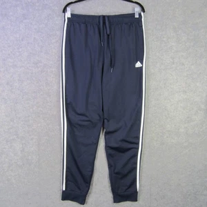 Adidas Track Pants Mens Large Navy White 3-Stripes Joggers Drawstring Pockets - Picture 1 of 9