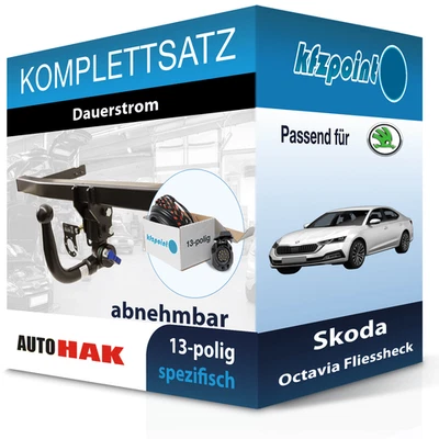 AUTO HAK Anhängekupplung abnehmbar und E-Satz 13polig für Skoda Octavia 12- PKW - Bild 1 von 3