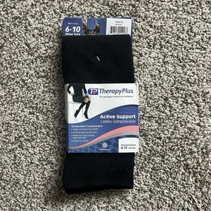 Calzini Terapia a Compressione Scarpa Donna Taglia 6-10 8-15 mm Hg Nero Nuovi con etichette - Foto 1 di 4