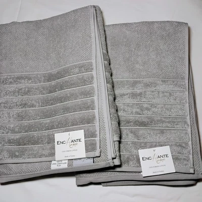 Juego de sábanas de baño Enchante Home 100 % algodón turco Veta paquete de 2 toallas de lujo nuevas Foto 1 de 4