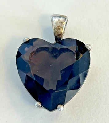 Colgante Corazón Cuarzo Ahumado Vintage Plata Esterlina 925 Canadá Marrón Moca Brillante Foto 1 de 4