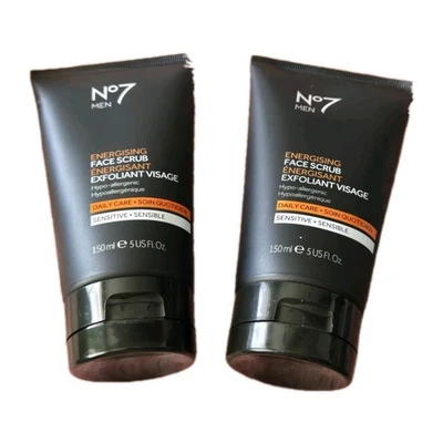 *2* No7 MEN ENERGISING FACE SCRUB DAILY CARE SENSITIVE Ea: 150 ml/5 FL Oz SEALED - Image 1 of 2