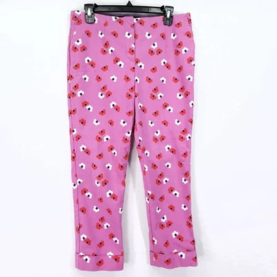 Boden Pants Womens 8P Pink Floral Ankle Preppy Casual Stretch Trousers - Image 1 of 4