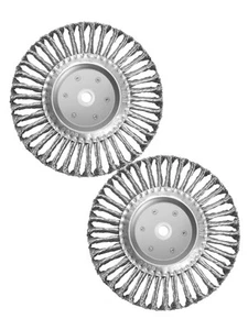 8in Bench Wire Wheel Brush | Knotted Steel Wire 0.023" with 5/8" 7/8" Arbors ... - Picture 1 of 6