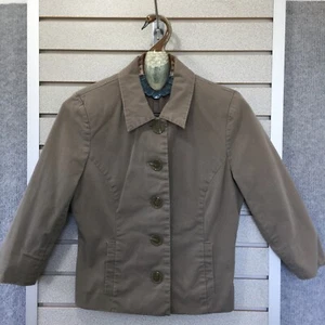💥Daisy Fuentes Moda Stretch Womens Khaki Blazer Jacket 3/4 Sleeves Size 10💥 - Picture 1 of 8