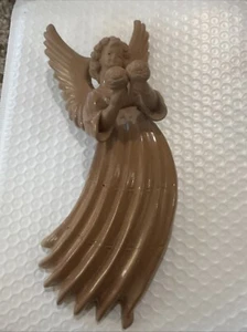 Vintage Guatemala Pottery Folk Art Angel Playing Maracas Wall Hanging 10” - Picture 1 of 13
