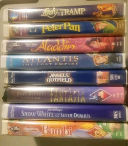 VHS Walt Disney Animated Movie Lot - 8 movies, Black Diamond And Masterpiece  - Picture 1 of 20