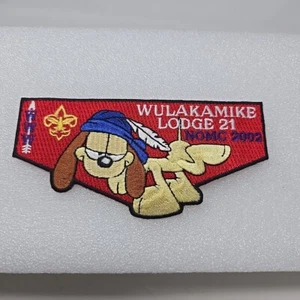 Vintage Wulakamike OA Lodge 21 2002 NOAC Garfield Odie Flap BSA Patch Y2K - Foto 1 di 4