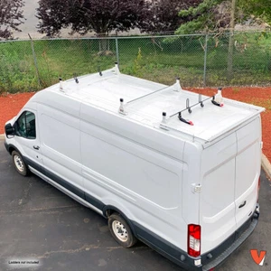 H1 3 Bar Steel Ladder Roof Rack w/Roller Fits: Ford Transit High Roof 2015-On - Picture 1 of 12
