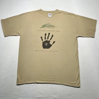 Camiseta Jesús 2XL de una sola puntada vintage años 90 'agitando sus palmas... uñas en las suyas' Foto 1 de 4