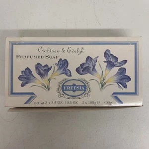 Crabteee Evelyn Perfumed Soaps 3 bars FREESIA 3.5 Oz Each NIP - Picture 1 of 5