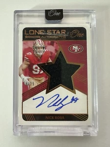 2021 Panini One Football Nick Bosa Lone Star Autographs Relic Auto /25 - Picture 1 of 2