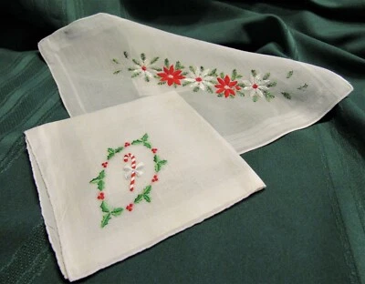 VINTAGE CHRISTMAS HANDKERCHIEFS - Image 1 of 4